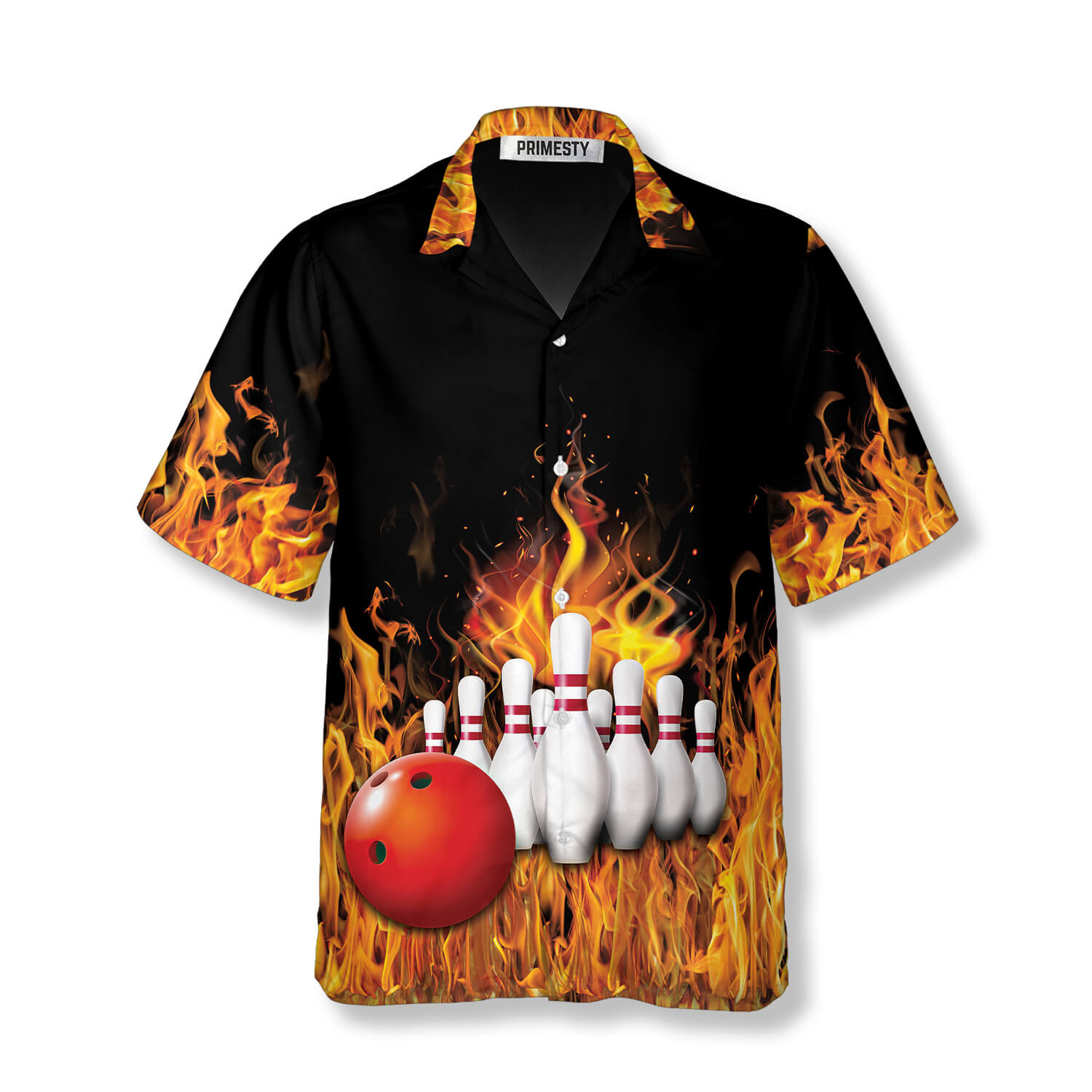 Bowling Flame Ball And Pins Bowling Hawaiian Shirt - Primesty