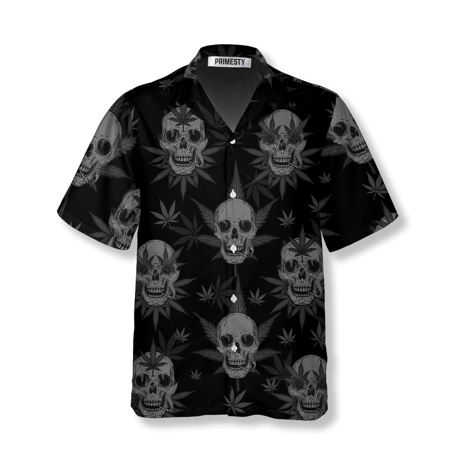 Goth Skull Weed Skull Shirts for Men Skull Hawaiian Shirt - Primesty