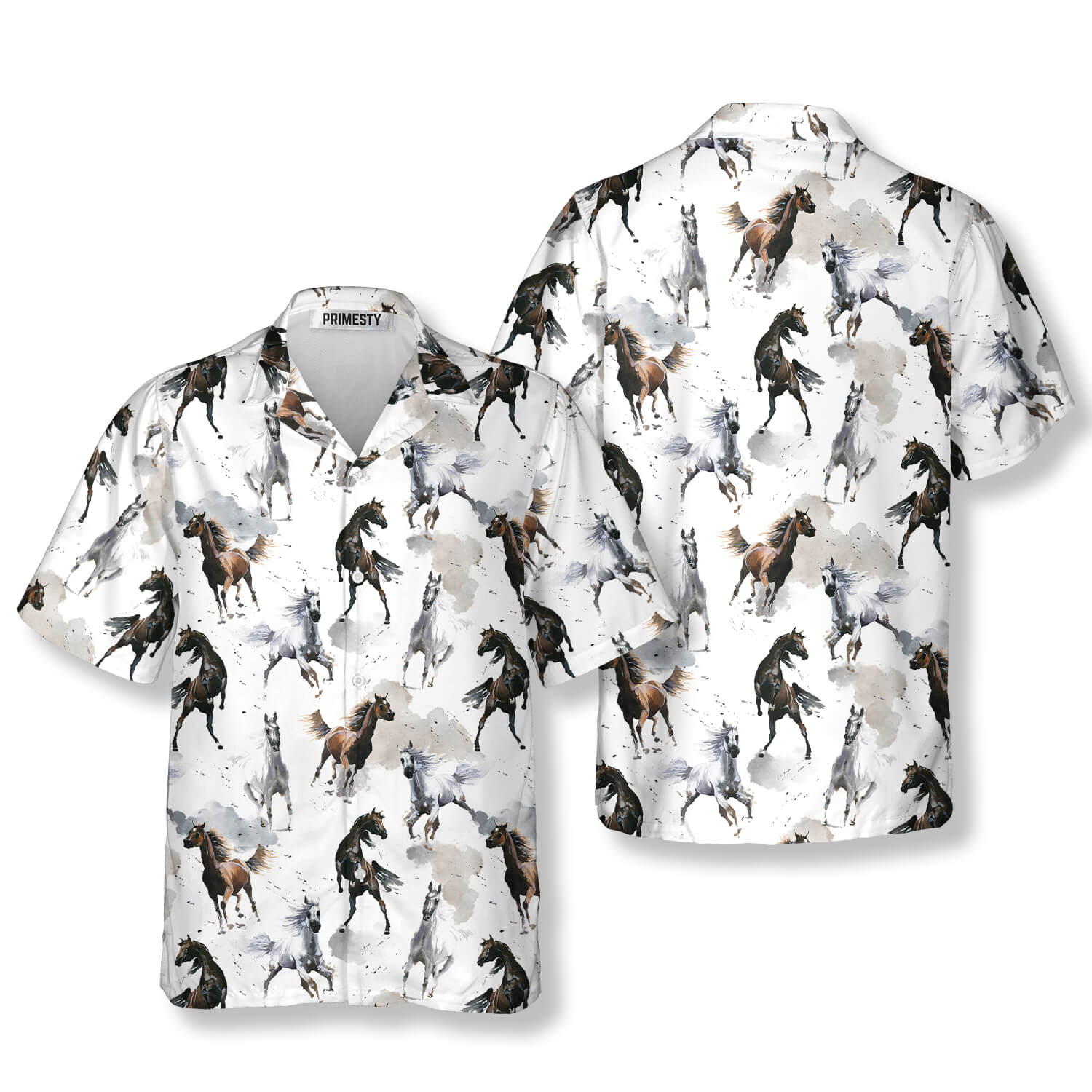 Horses Watercolor Seamless Pattern Horse Shirts for Men Horse Hawaiian ...