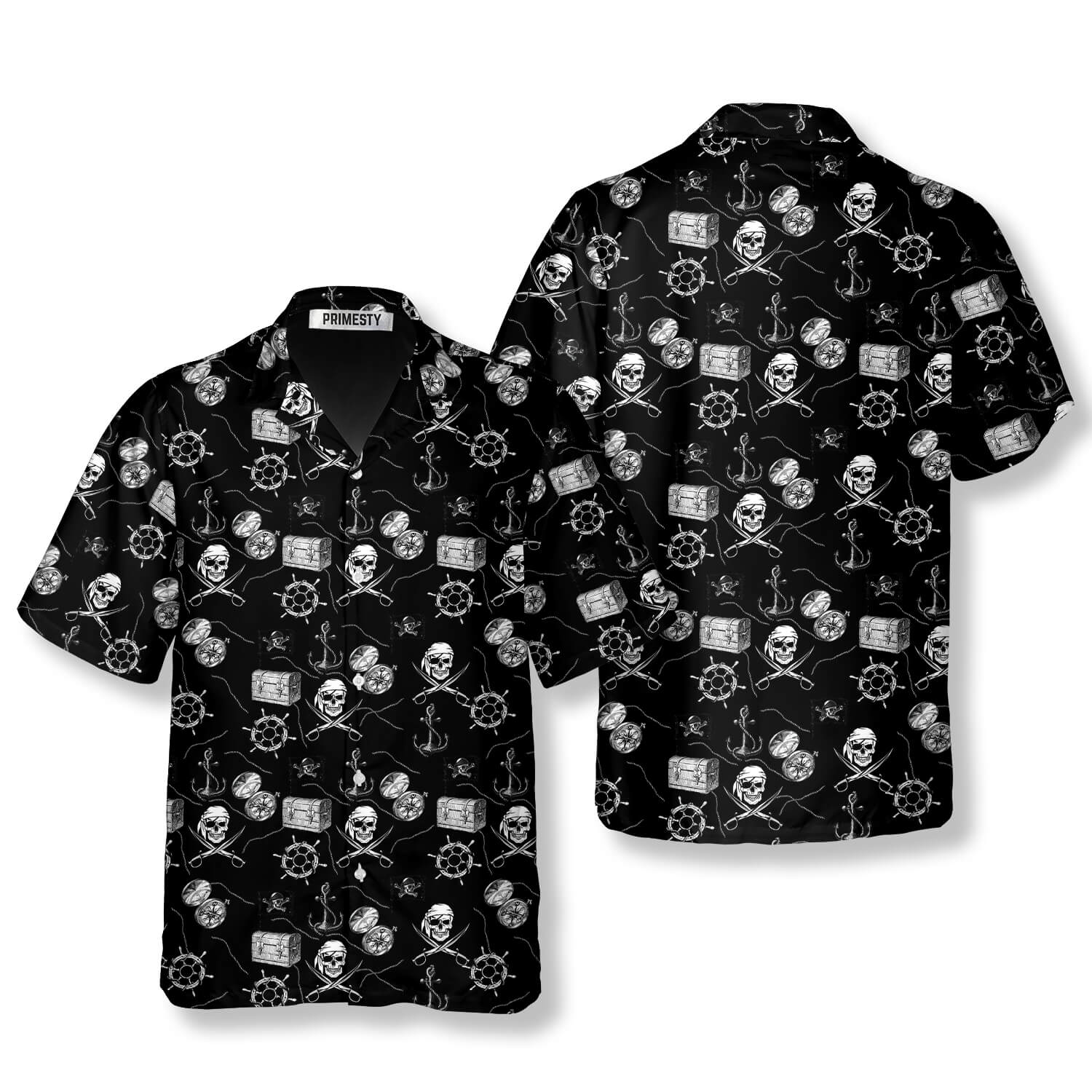 Pirate Pattern All Over Print Hawaiian Shirt