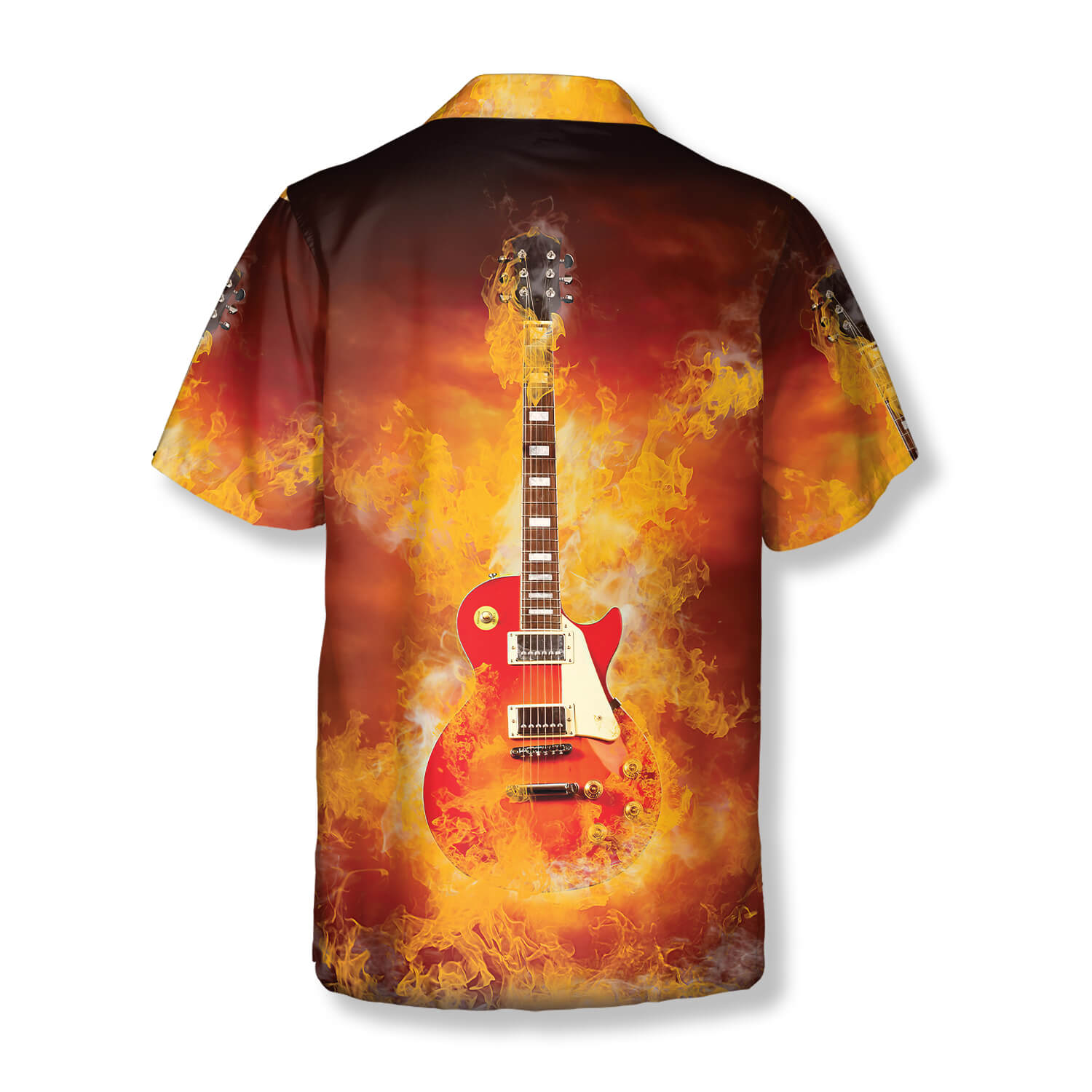 Rock Guitar Flame Guitar Shirts Men Guitar Hawaiian Shirt Primesty