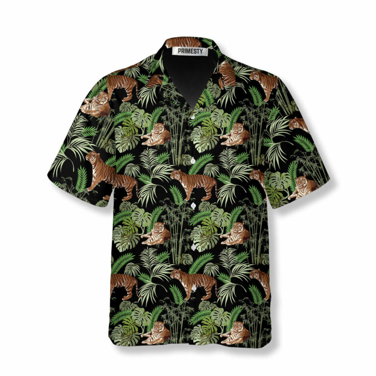 GUILTYPARTIES TIGER Shirts checked striped Hawaiian long-sleeved shirt main image 1