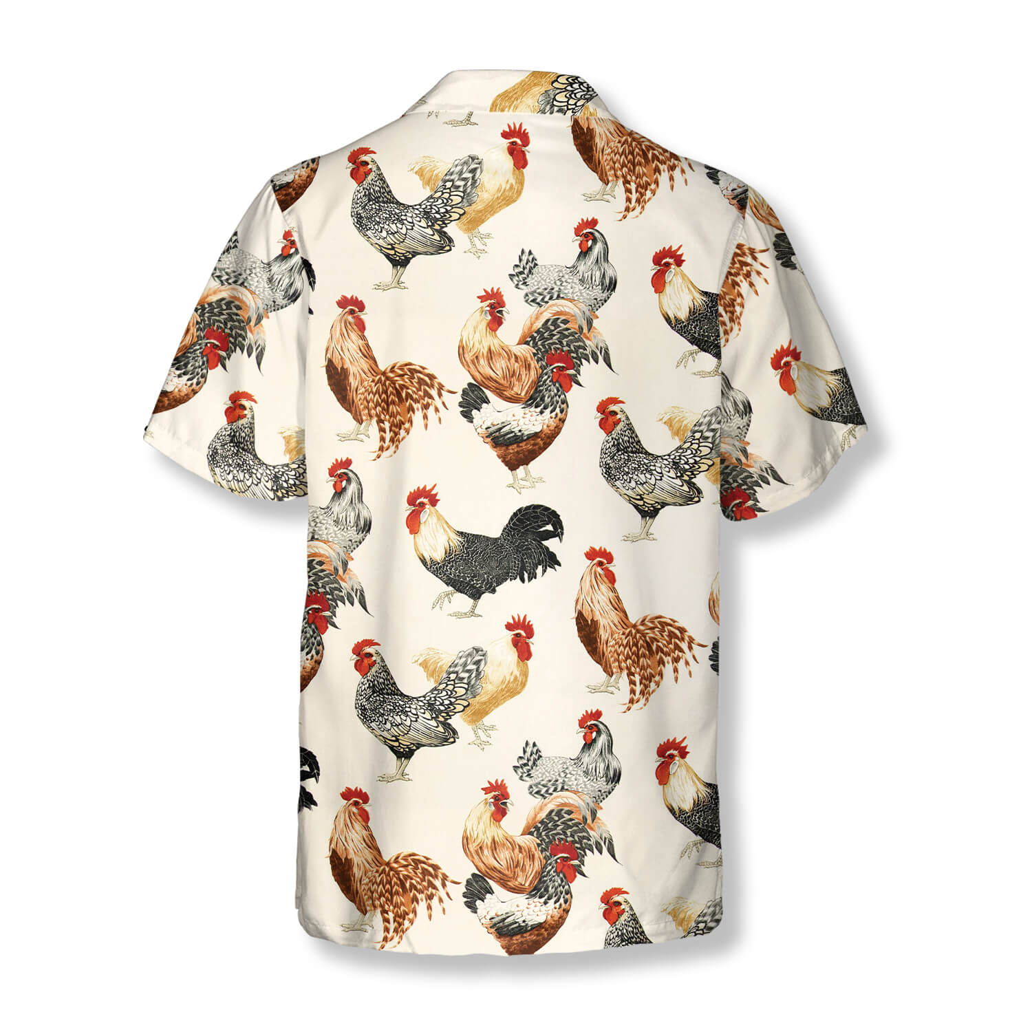 Hen And Rooster Chicken Seamless Pattern Chicken Shirts for Men