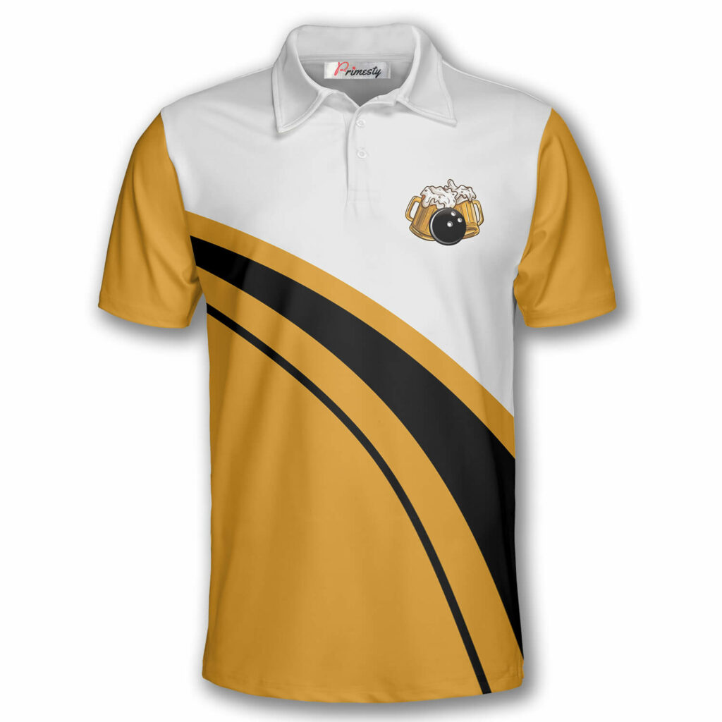 Bowling and Drinking Bowling Shirts for Men Bowling Polo Shirt Primesty