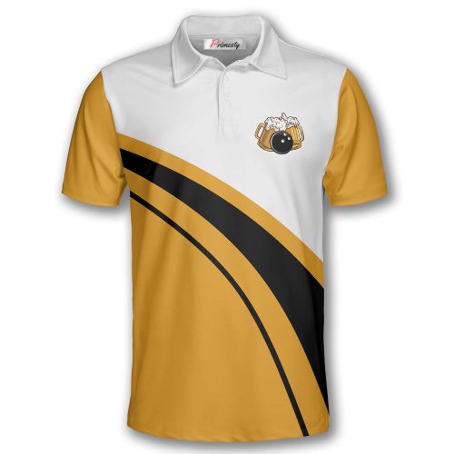 Bowling and Drinking Bowling Shirts for Men Bowling Polo Shirt - Primesty