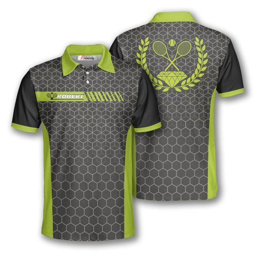 Tennis Honeycomb Pattern Emblem Custom Polo Tennis Shirts for Men ...