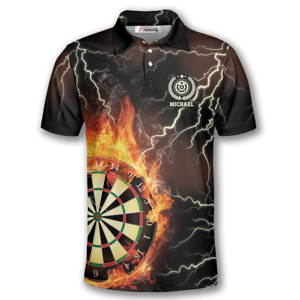 Darts Flame Thunder Lightning Custom Darts Shirts for Men - Primesty