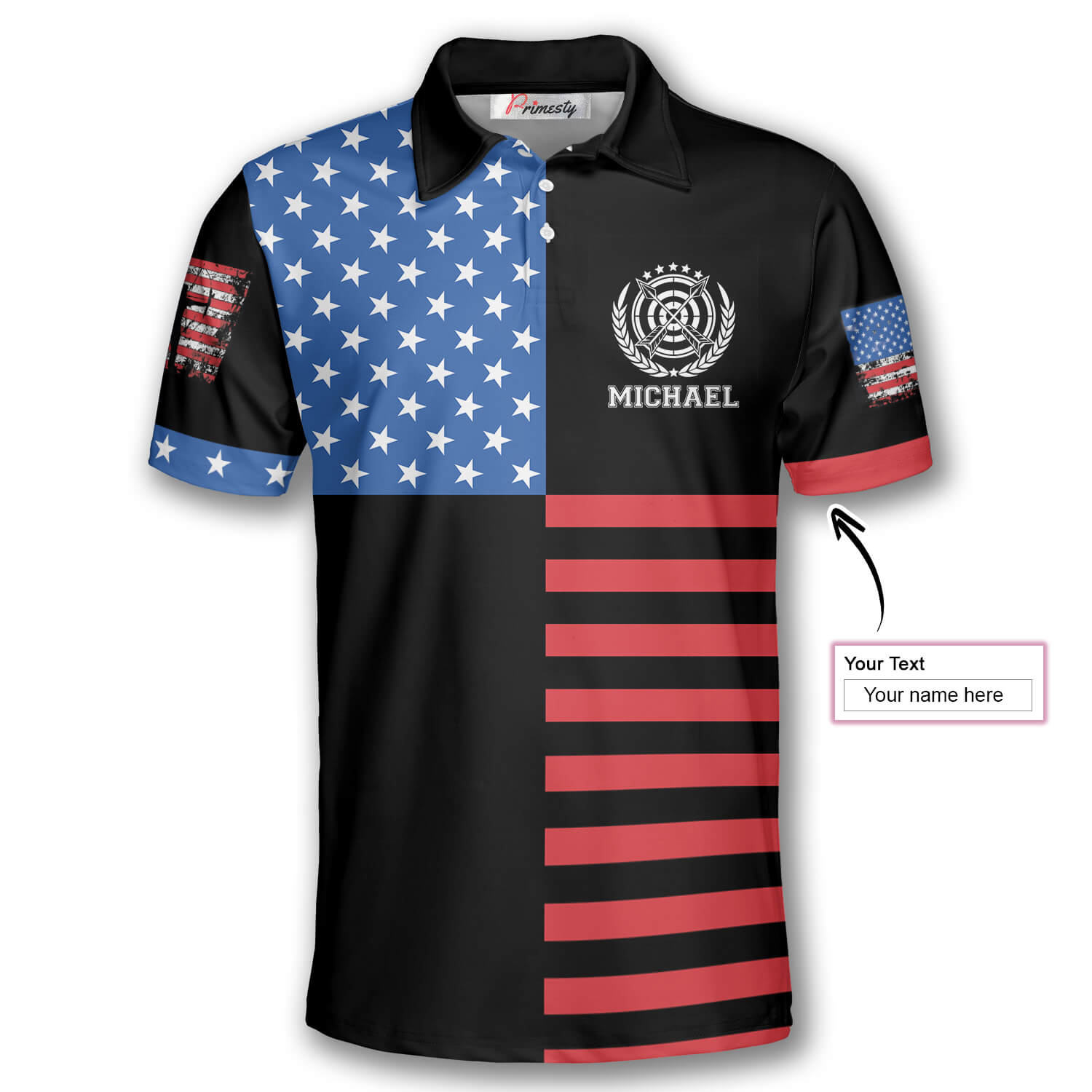 Archery American Flag Logo Custom Archery Shirts for Men - Primesty