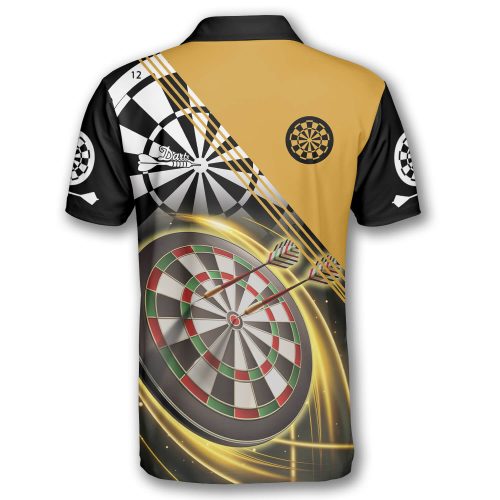 Darts Yellow Black Version Custom Polo Shirts for Men - Primesty