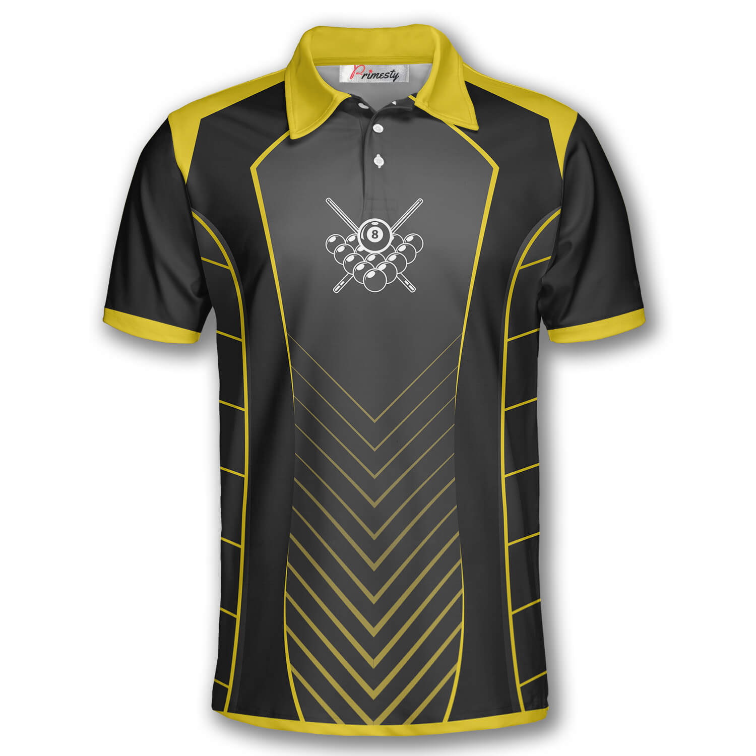 Billiard Yellow Sport Style Custom Billiard Shirts for Men - Primesty