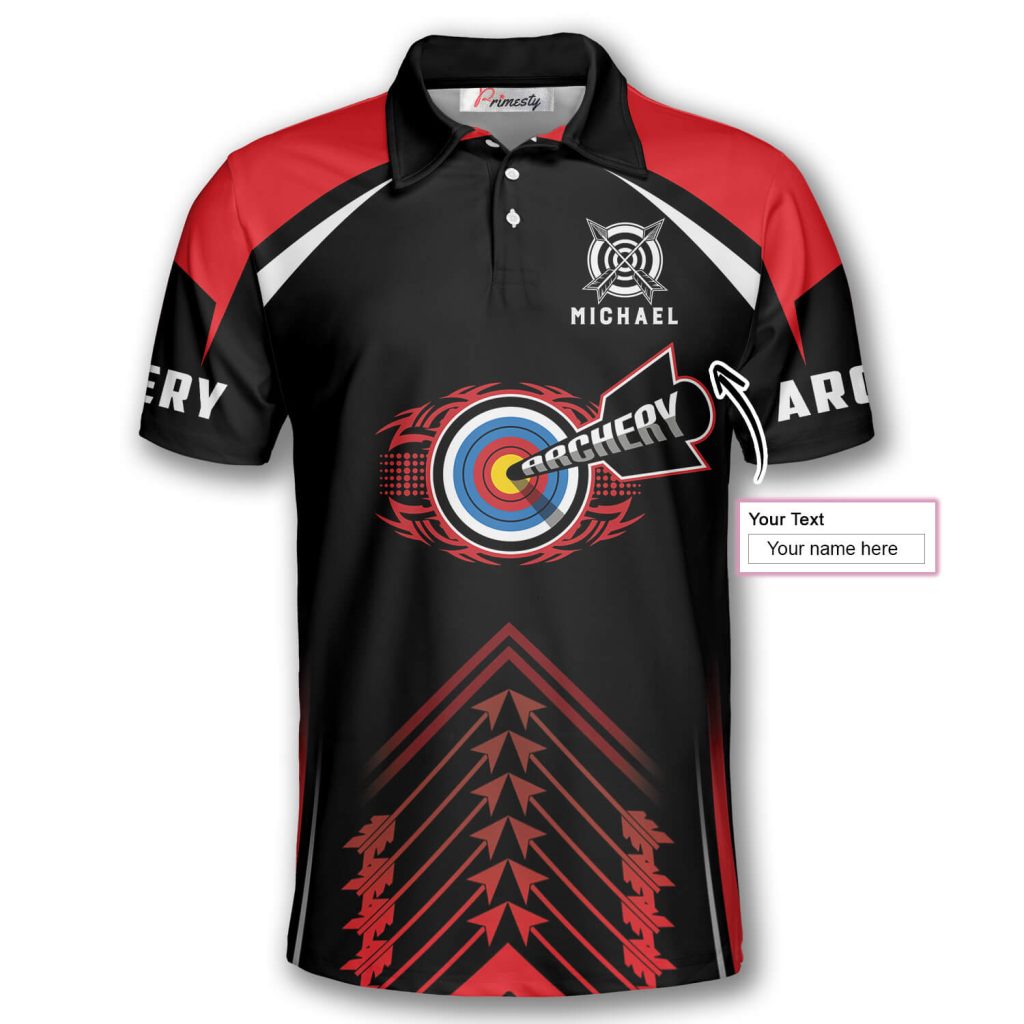 Archery Red Black Version Custom Archery Shirts for Men - Primesty