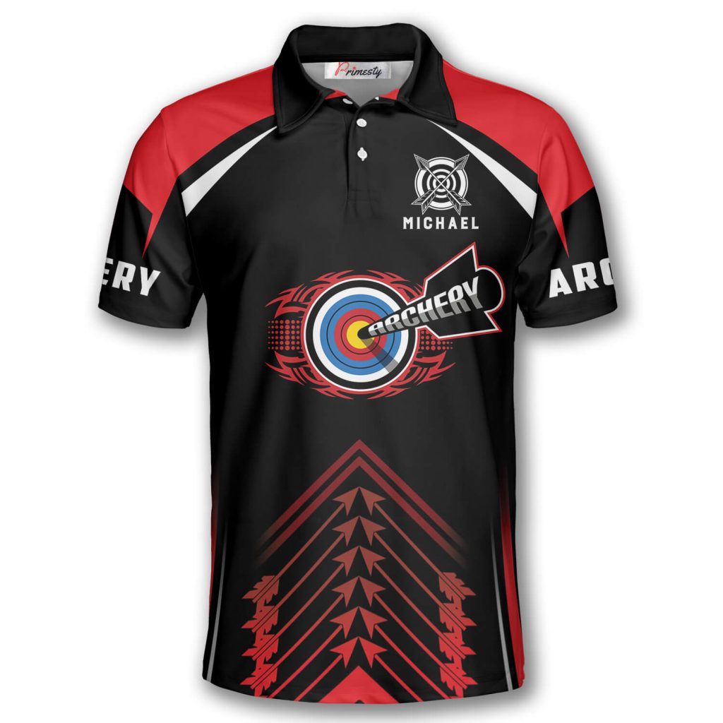 Archery Red Black Version Custom Archery Shirts for Men Primesty