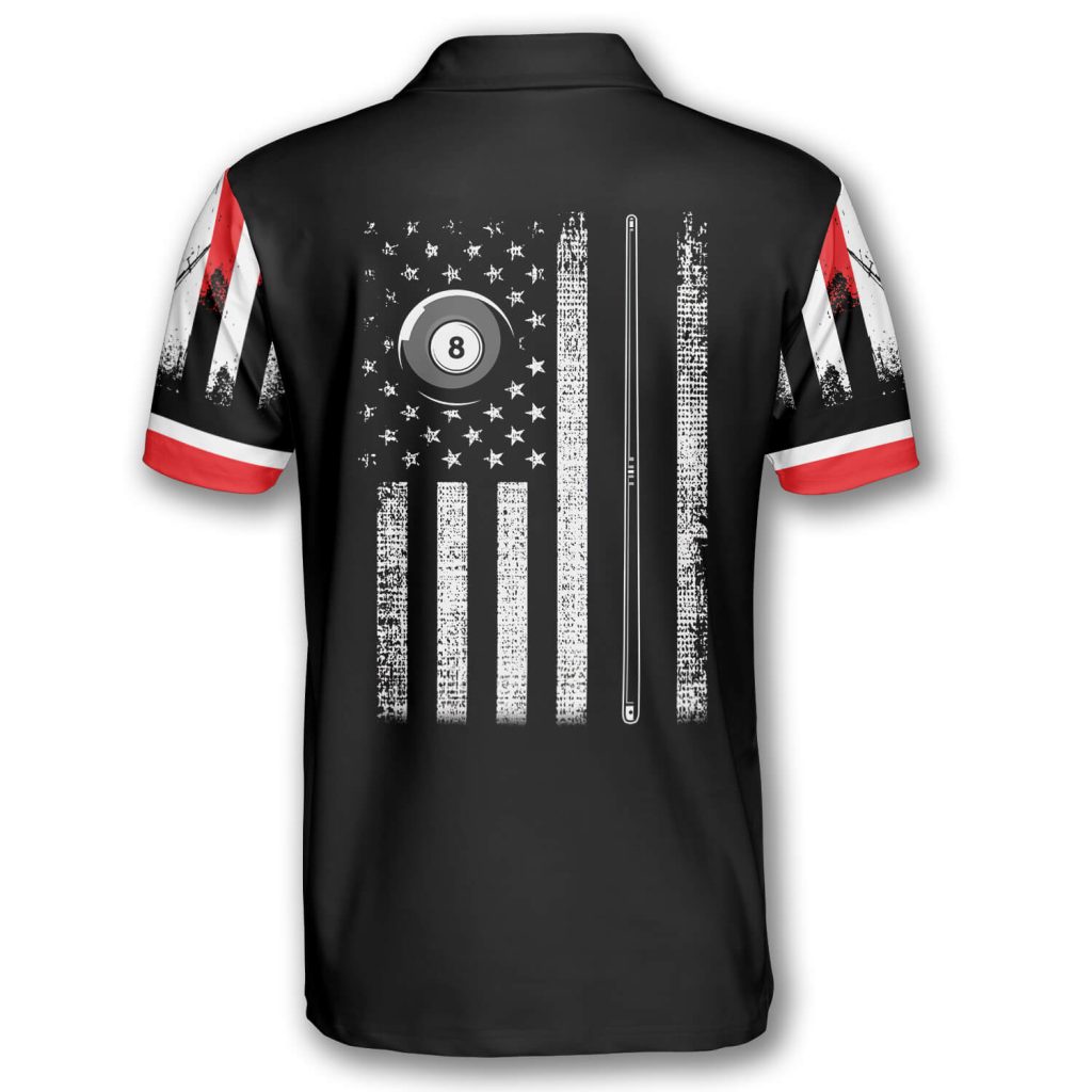 Billiard American Flag Emblem Custom Billiard Shirts for Men - Primesty