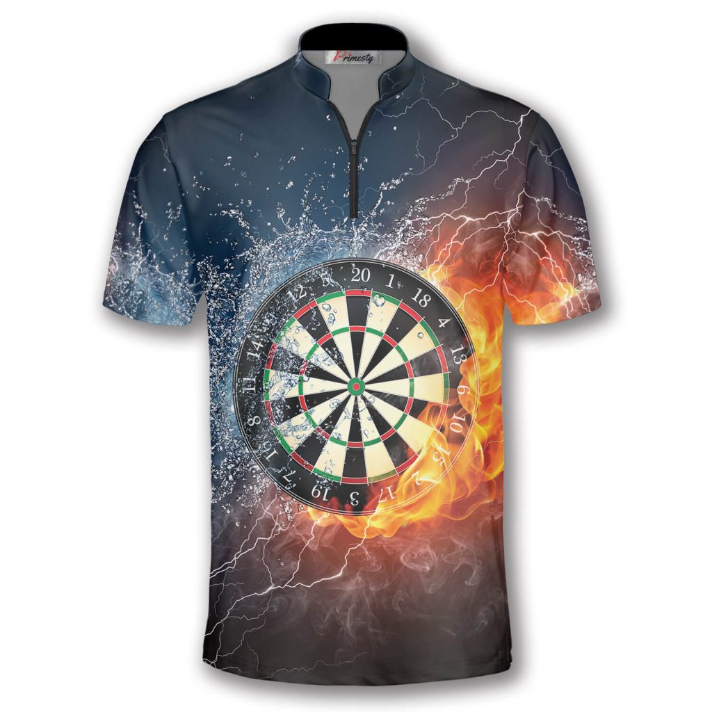 Dartboard Fire and Water Custom Darts Jerseys for Men Primesty