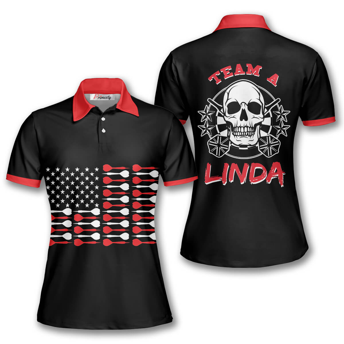 Darts American Flag Skull Stars Custom Darts Shirts for Women - Primesty