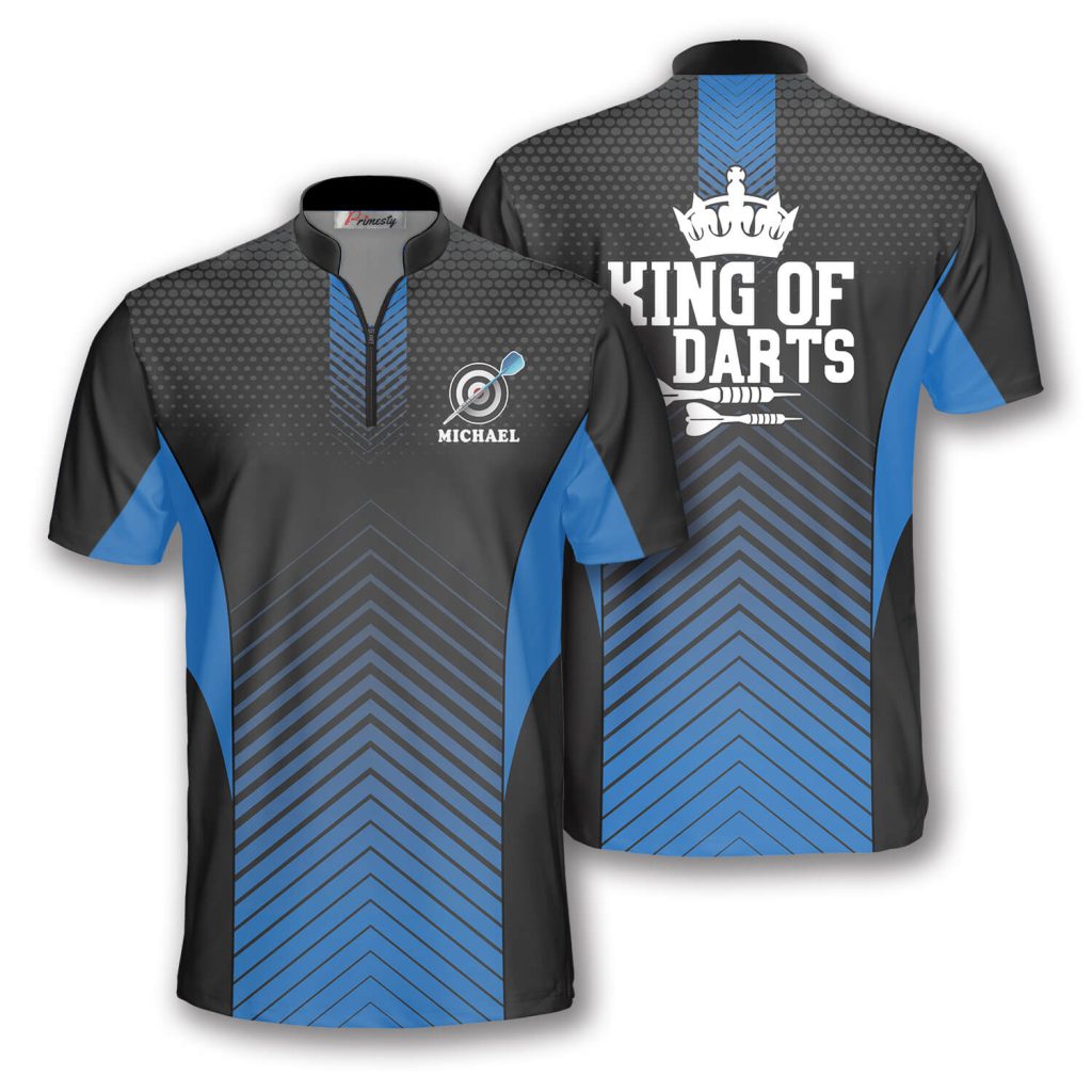 Custom Blue Icy Darts Team Jersey For Mens, Custom Darts Team Shirts DZ0040