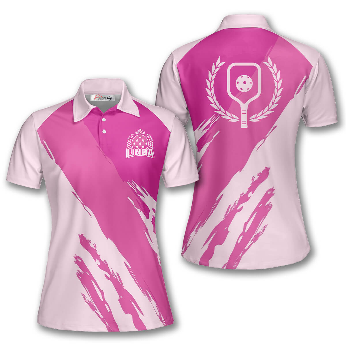 Pink Version Emblem Custom Pickleball Shirts for Women - Primesty