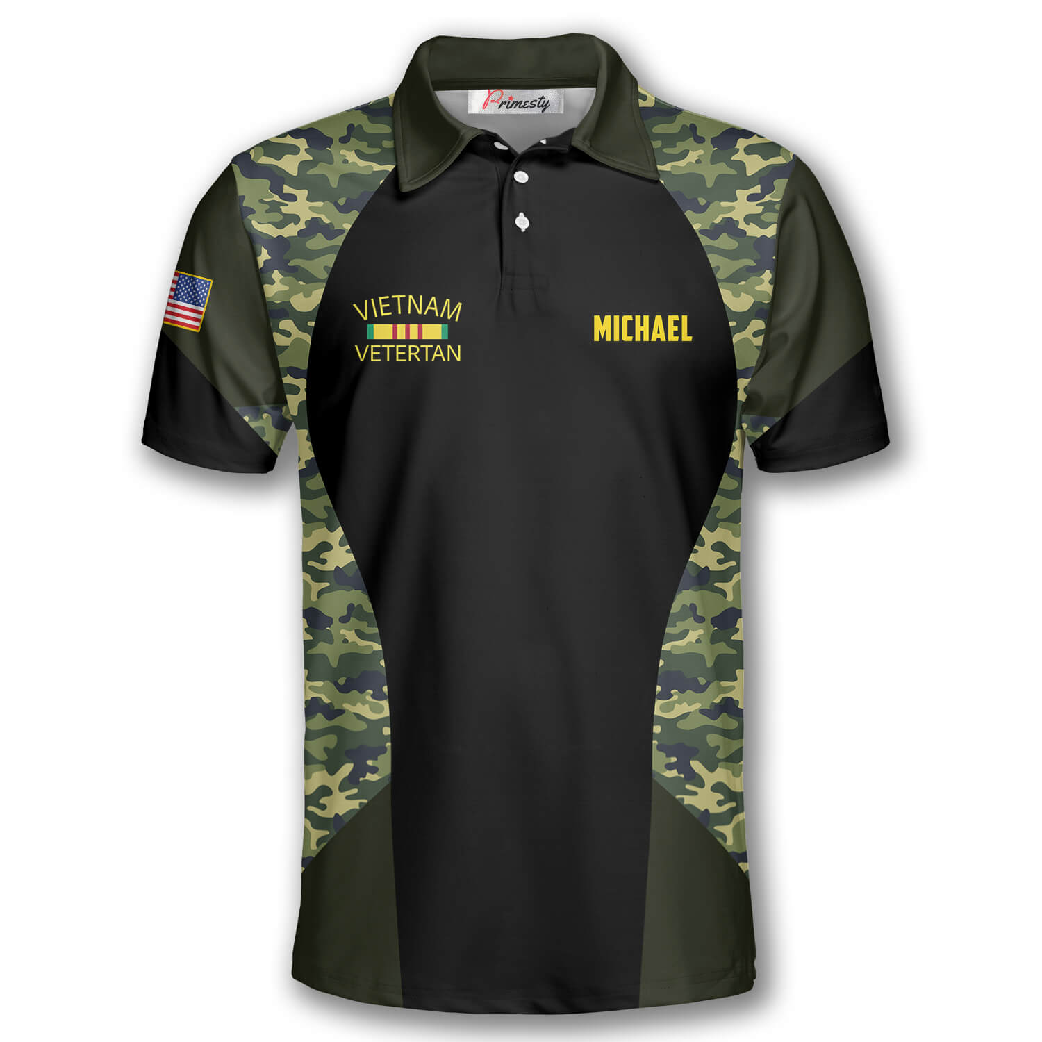 Camouflage Waving Flag Custom Vietnam Veteran Shirts for Men - Primesty