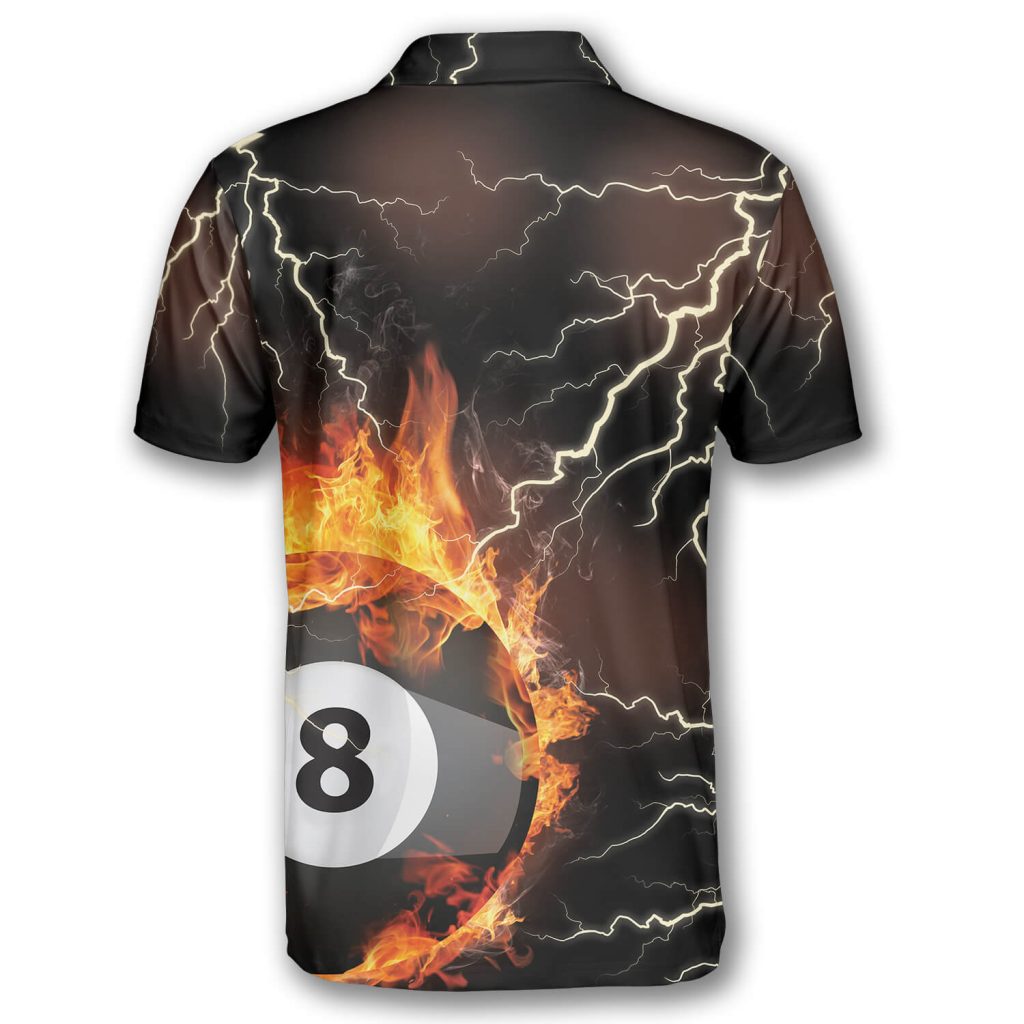 Billiard 8 Ball On Fire Thunder Lightning Custom Billiard Shirts for ...