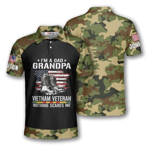 Dad Granda Camouflage Custom Vietnam Veteran Shirts For Men - Primesty