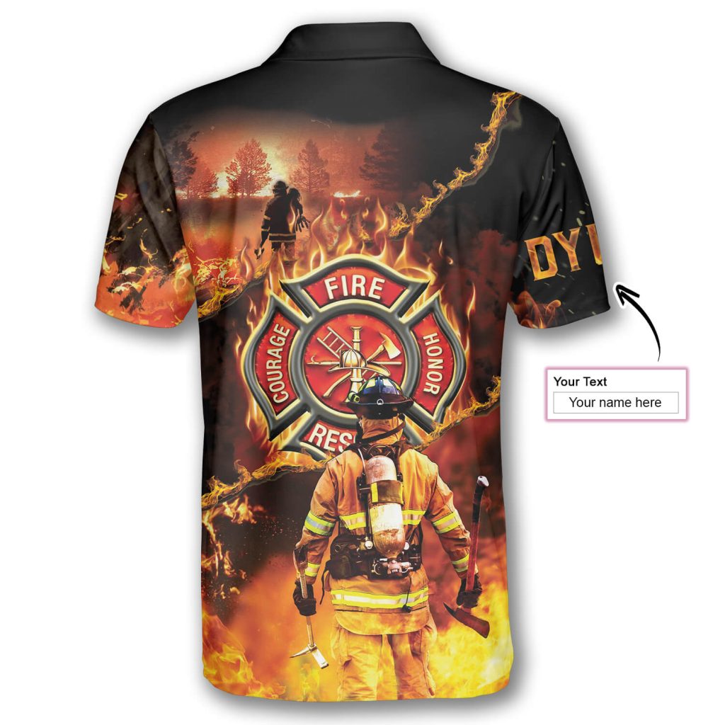 Fireman Fire Flame Custom Firefighter Shirts for Men - Primesty