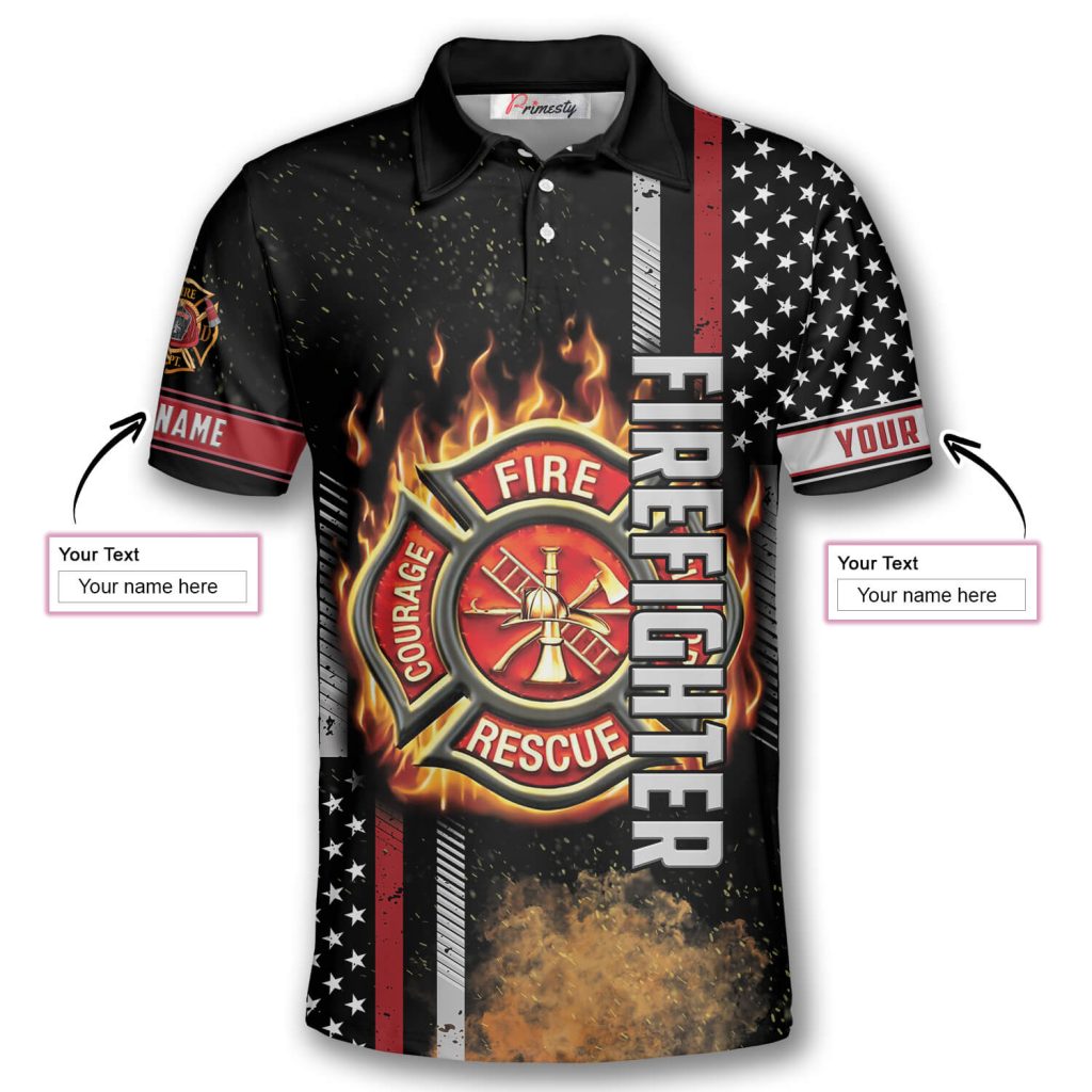 Firefighter Fire Flame Custom Firefighter Shirts for Men - Primesty