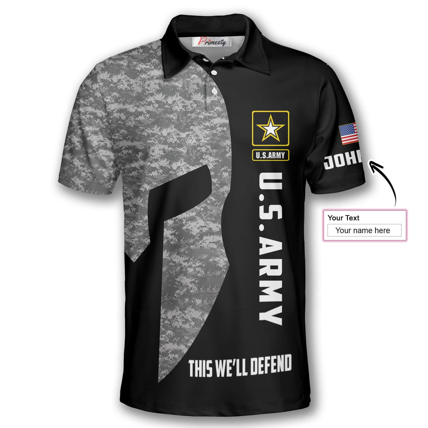 US Army in My Heart Eagle Retro Flag Custom Veteran Shirts for Men ...