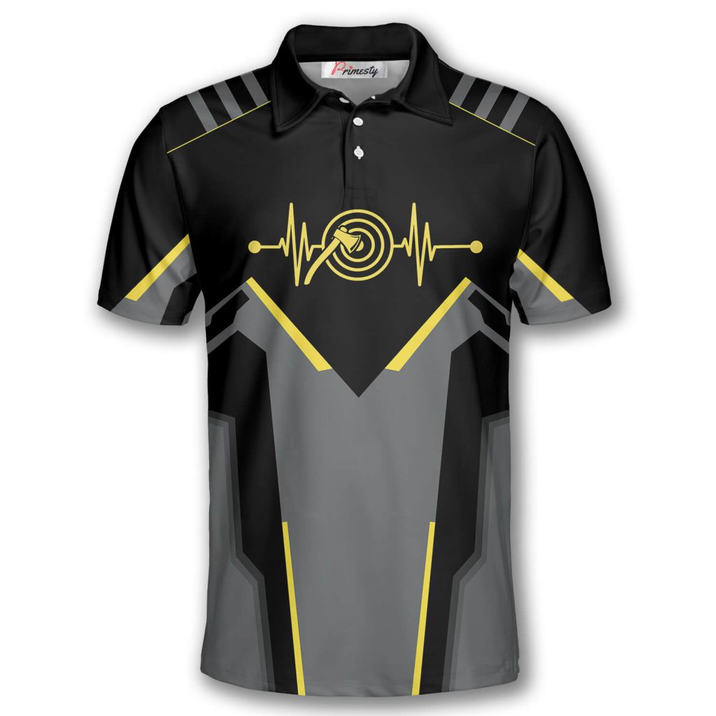 Axe Throwing Heartbeat Wings Custom Axe Throwing Shirts for Men Primesty