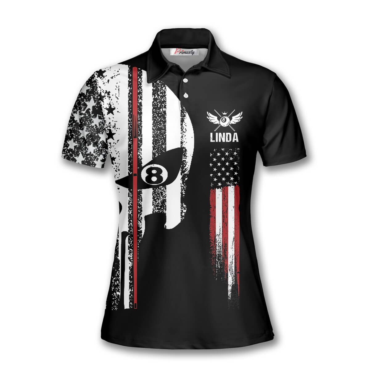 Billiard Punisher Skull Flag Custom Billiard Shirts for Women - Primesty