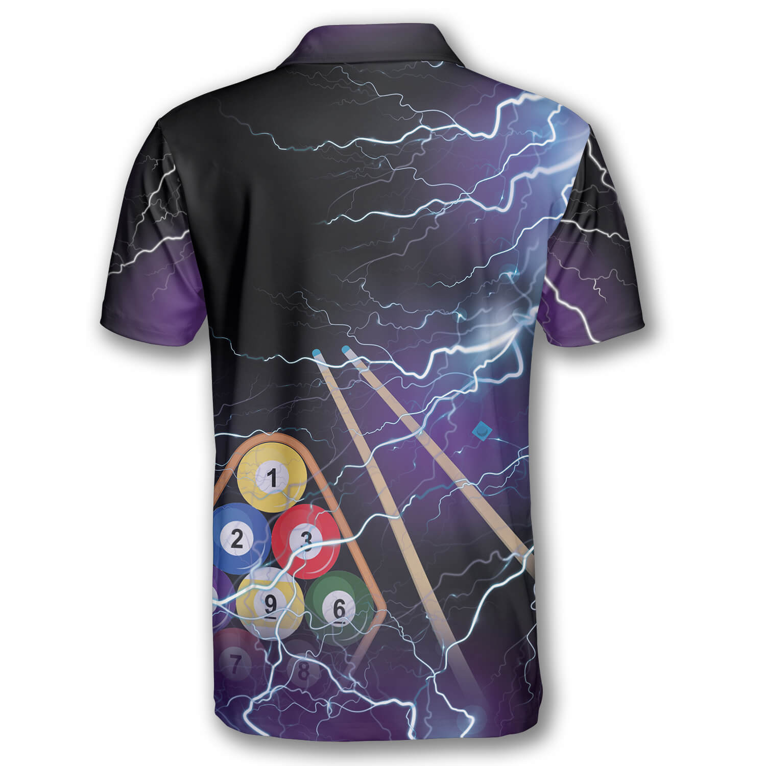 Billiard 9 Ball Thunder Lightning Custom Billiard Shirts for Men - Primesty