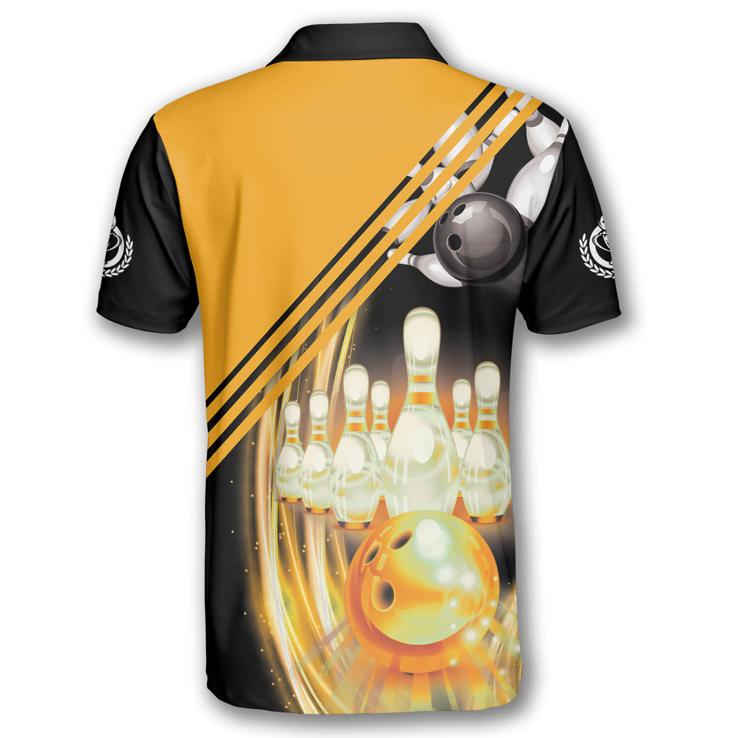 Bowling Yellow Black Version Custom Bowling Shirts for Men - Primesty