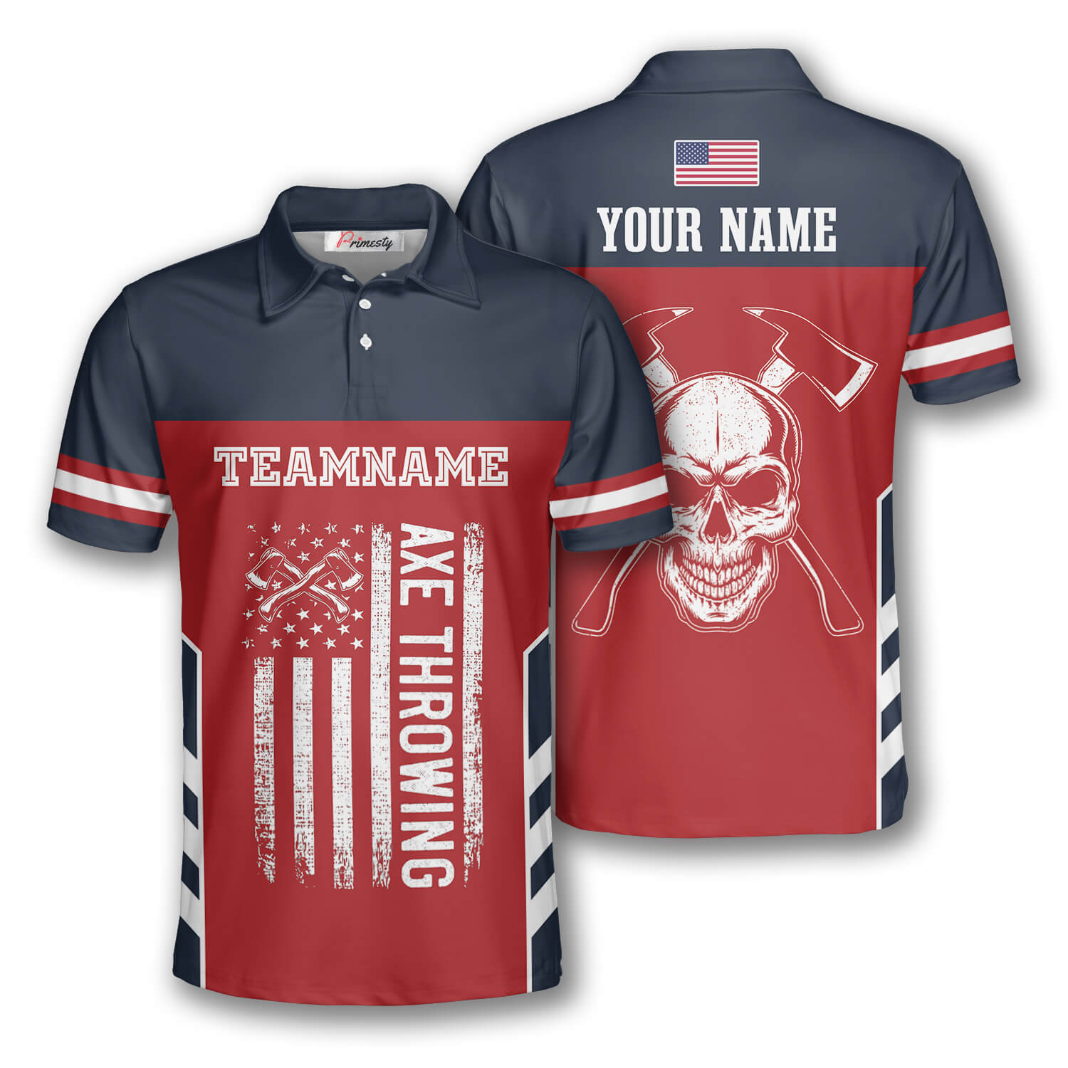 Axe Throwing American Flag Red Blue Custom Axe Throwing Shirts for Men ...