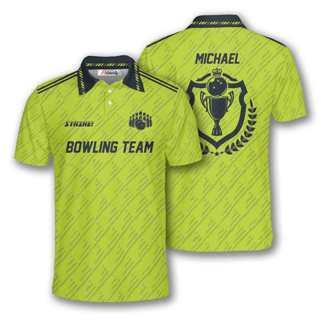 Maßgeschneiderte Bowling-Shirts für Herren, Bowling-Teamshirts Bowling Strike | Grün P5175 main image 1
