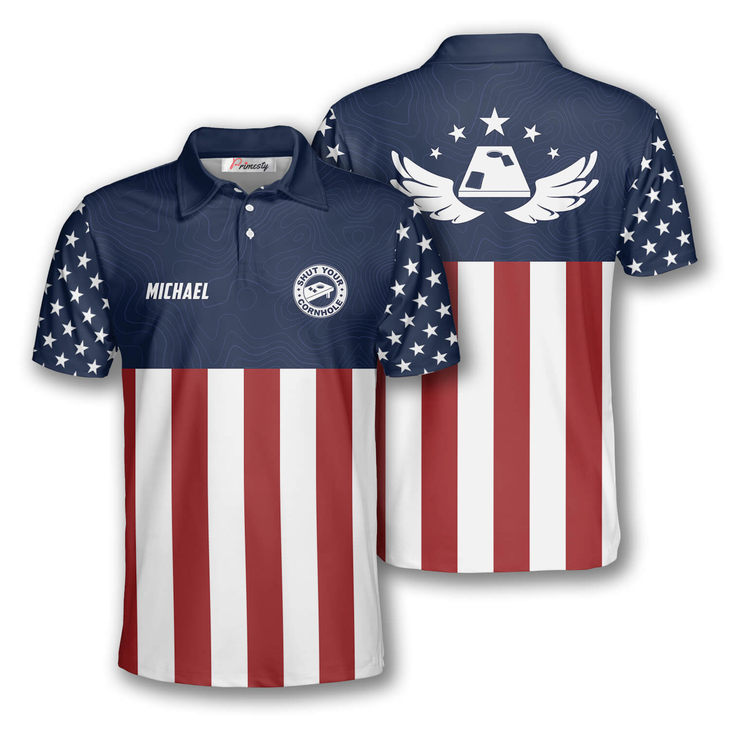 Cornhole USA Flag Custom Name Baseball Jersey Shirt S-5XL For Men Women  Funny Sh