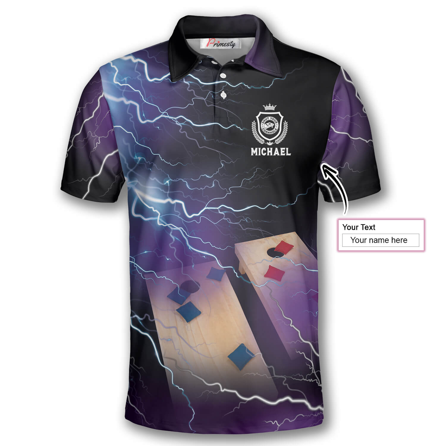 Cornhole Thunder Lightning Custom Cornhole Shirts for Men - Primesty