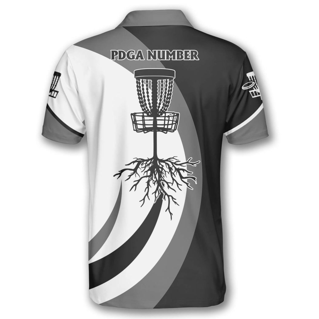 Disc Golf Silhouette Black Grey Custom Disc Golf Shirts for Men Primesty