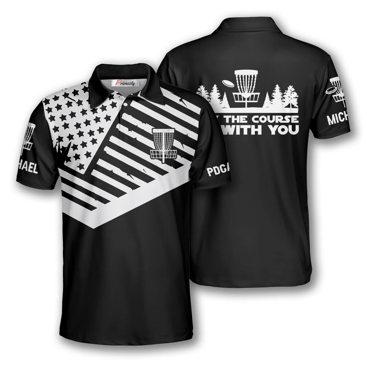 Disc Golf May The Course Be With You Black Custom Disc Golf Shirts for ...
