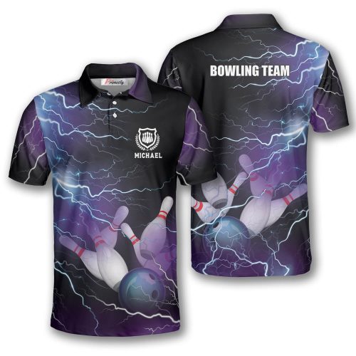 Strike Thunder Lightning Custom Bowling Shirts for Men - Primesty