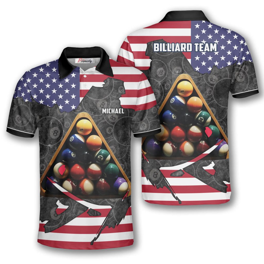 Patriotic Custom Billiard Shirts for Men - Primesty