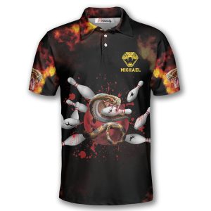 Strike Bloody Snake Design Custom Bowling Shirts for Men - Primesty