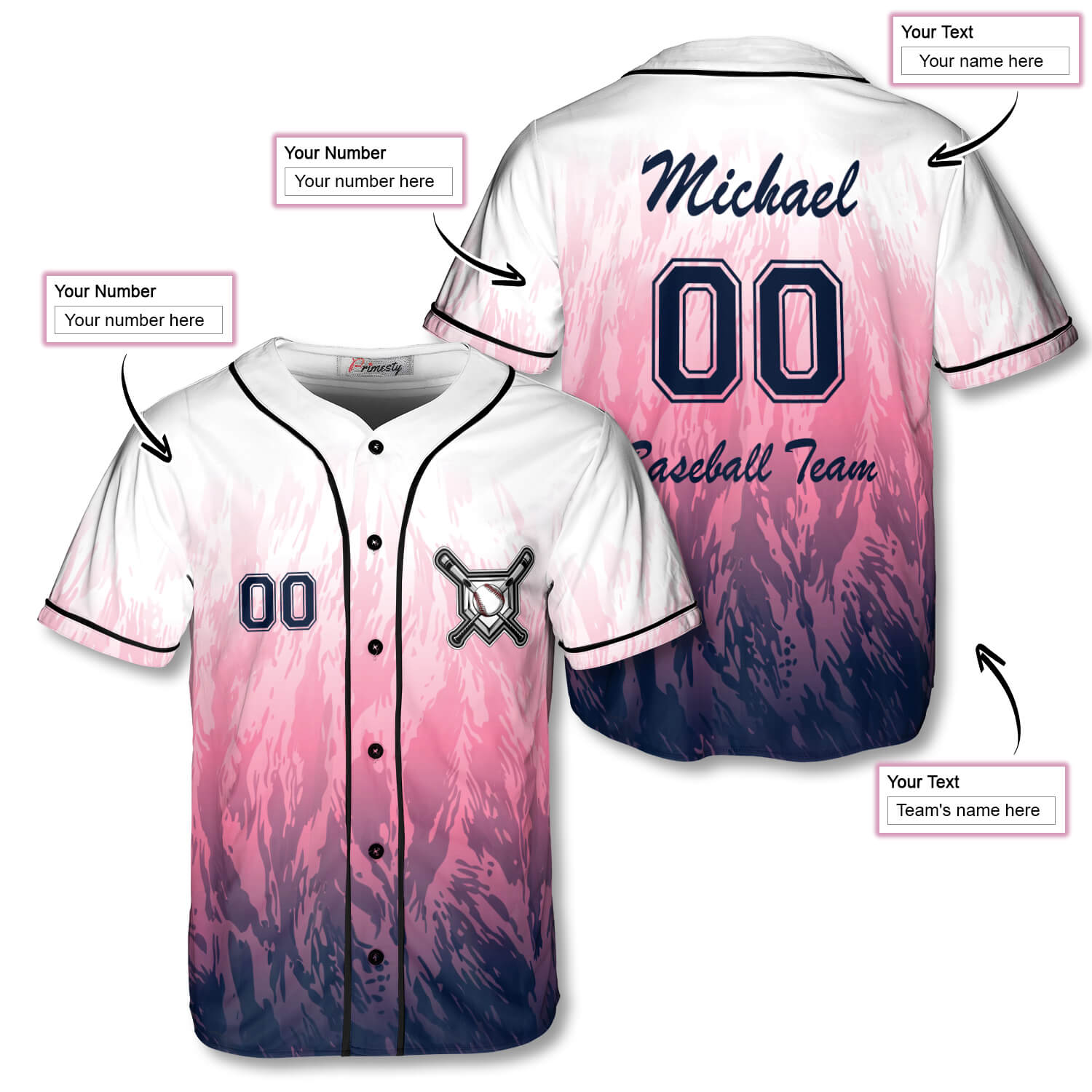 Custom Baseball Jersey Personalized Print Name/Numbers Durable