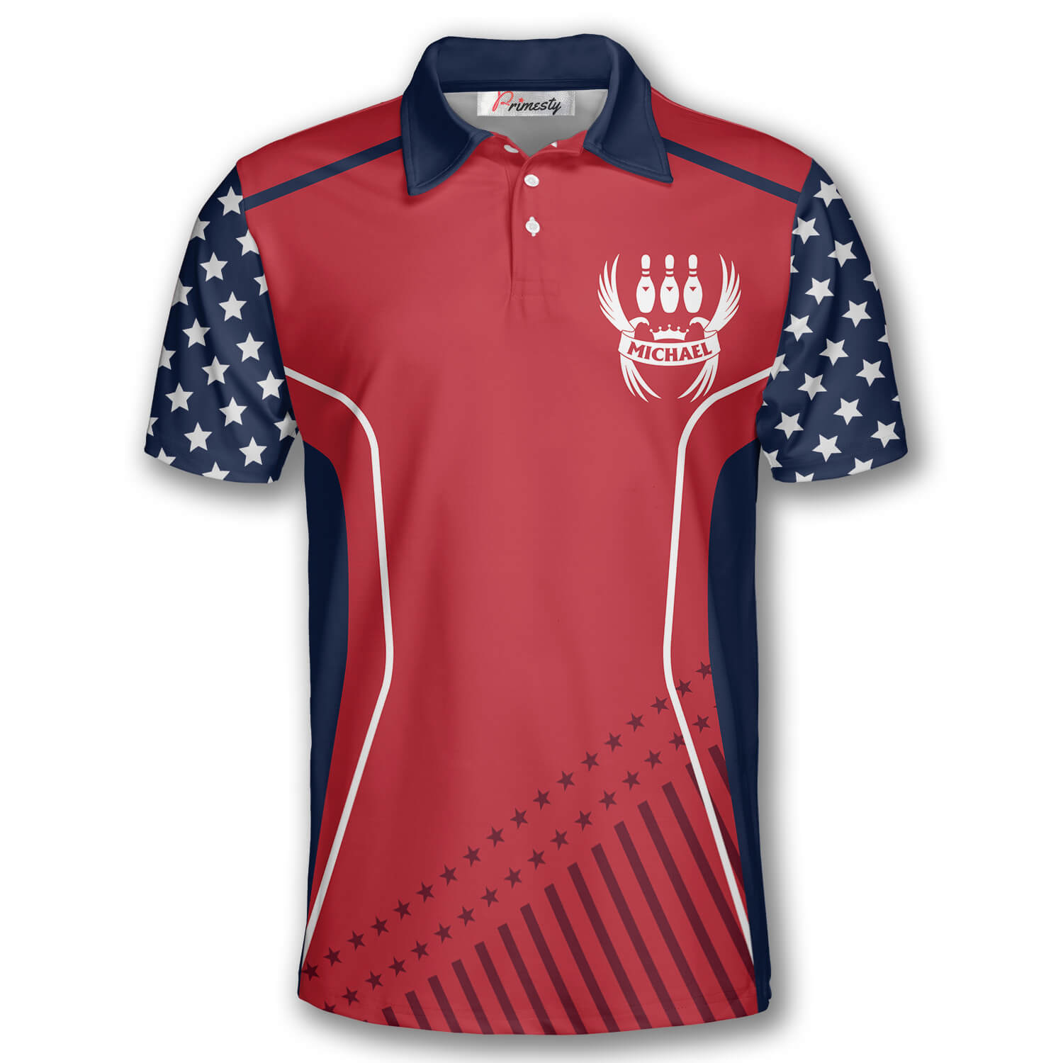 Bowling Eagle Red Version Custom Bowling Polo Shirt for Men - Primesty