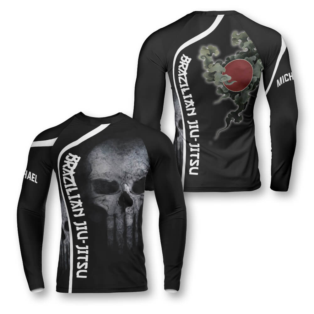Hardcore Training Men's Rash Guard - Long Sleeve Compression Shirt For MMA, BJJ, Combat Sports