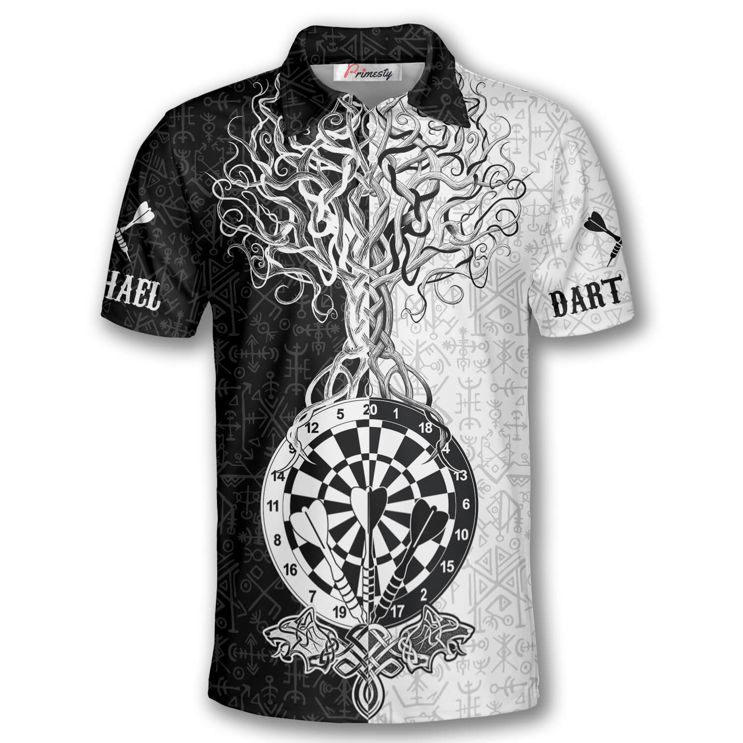 Viking Pattern Custom Bowling Shirts for Men