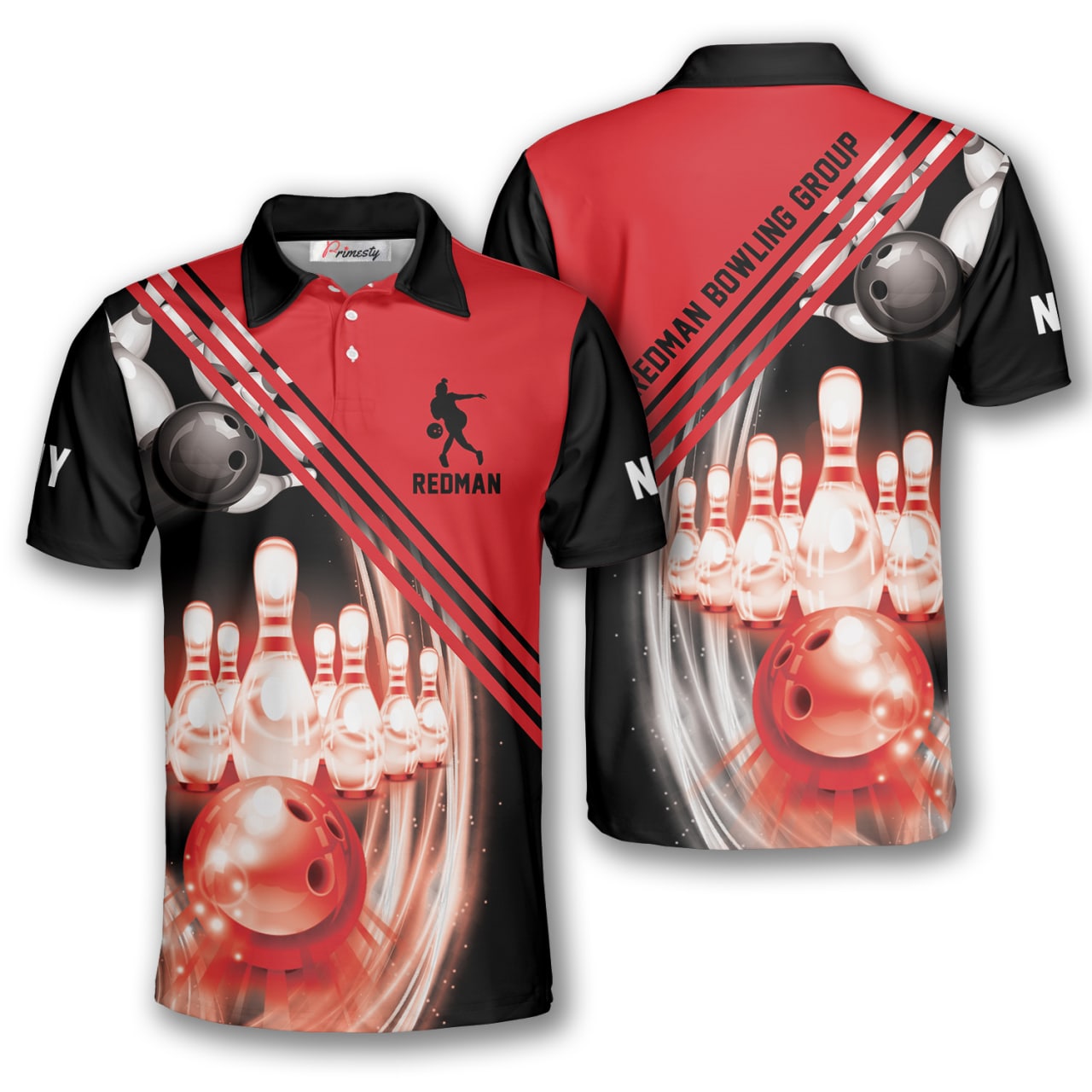 Redman Bowling Group Custom Polo Shirt for Women (Men's Size Chart ...