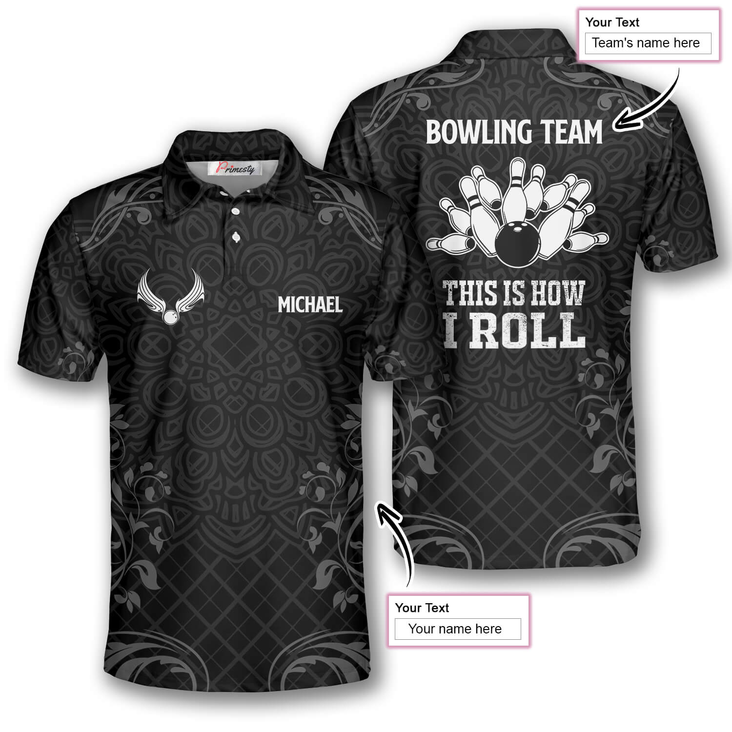 Viking Pattern Custom Bowling Shirts for Men - Primesty