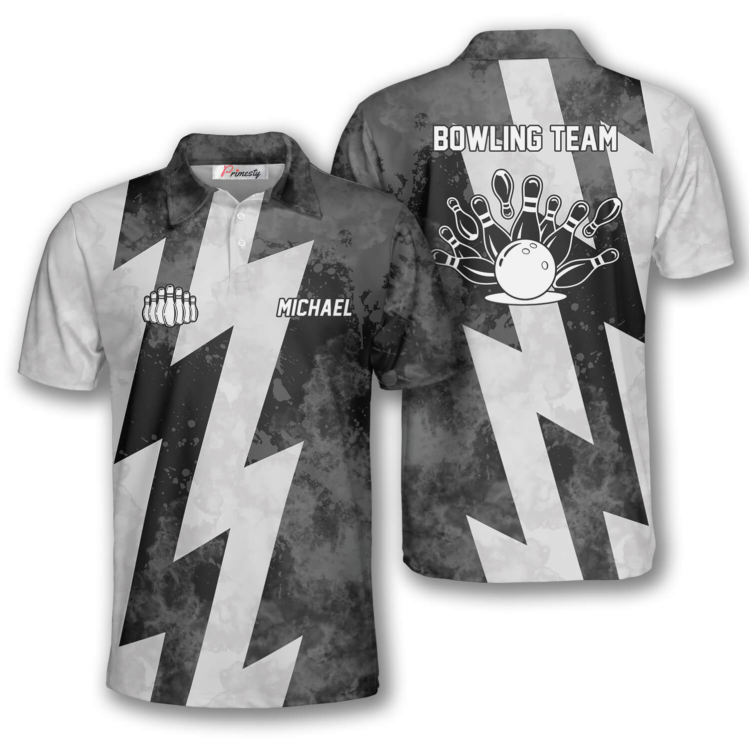 White Lightning Custom Bowling Shirts for Men - Primesty