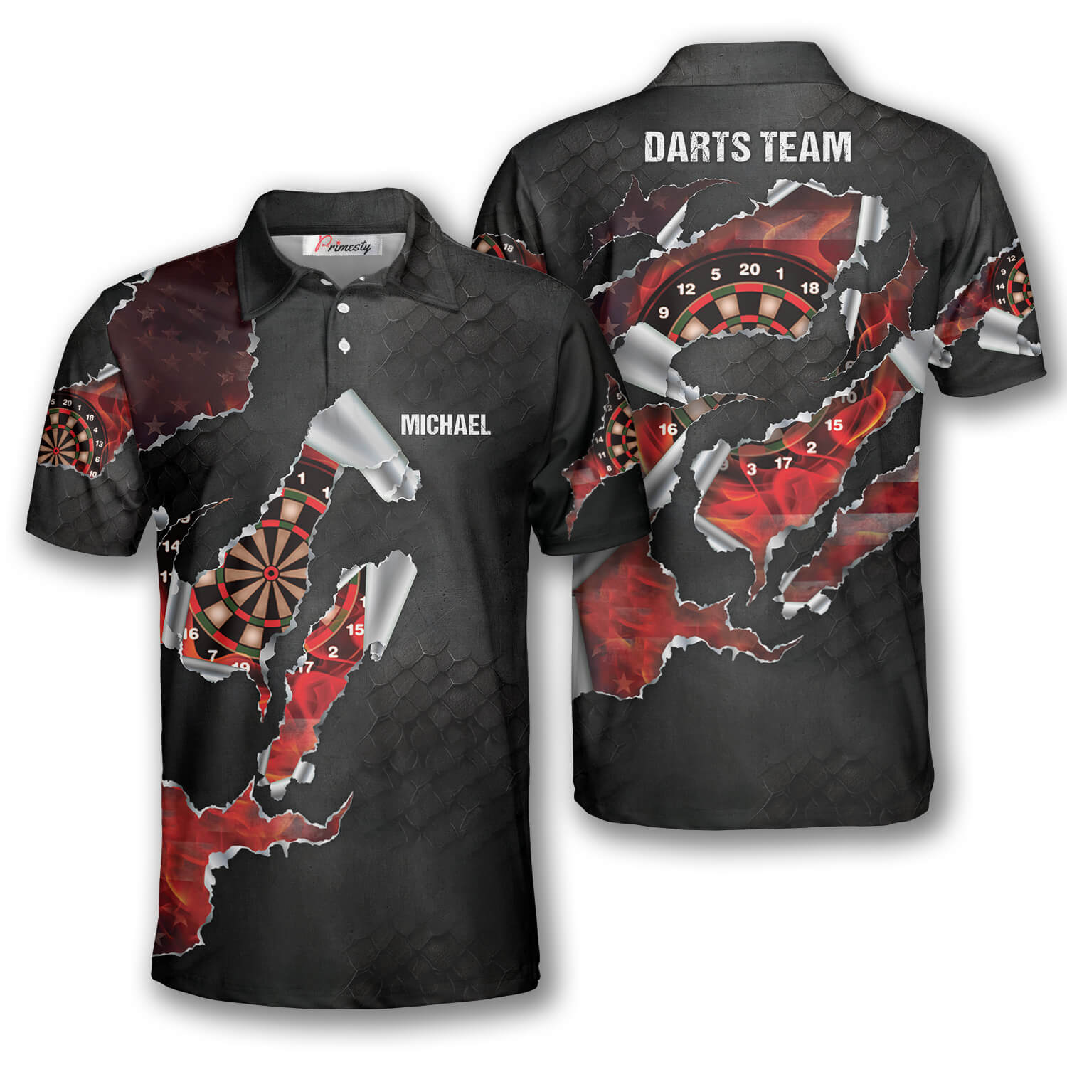 Patriots Dragon Scales Custom Darts Shirts for Men - Primesty