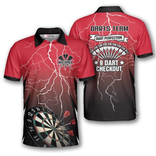 Red Lightning Custom Darts Shirts for Men - Primesty