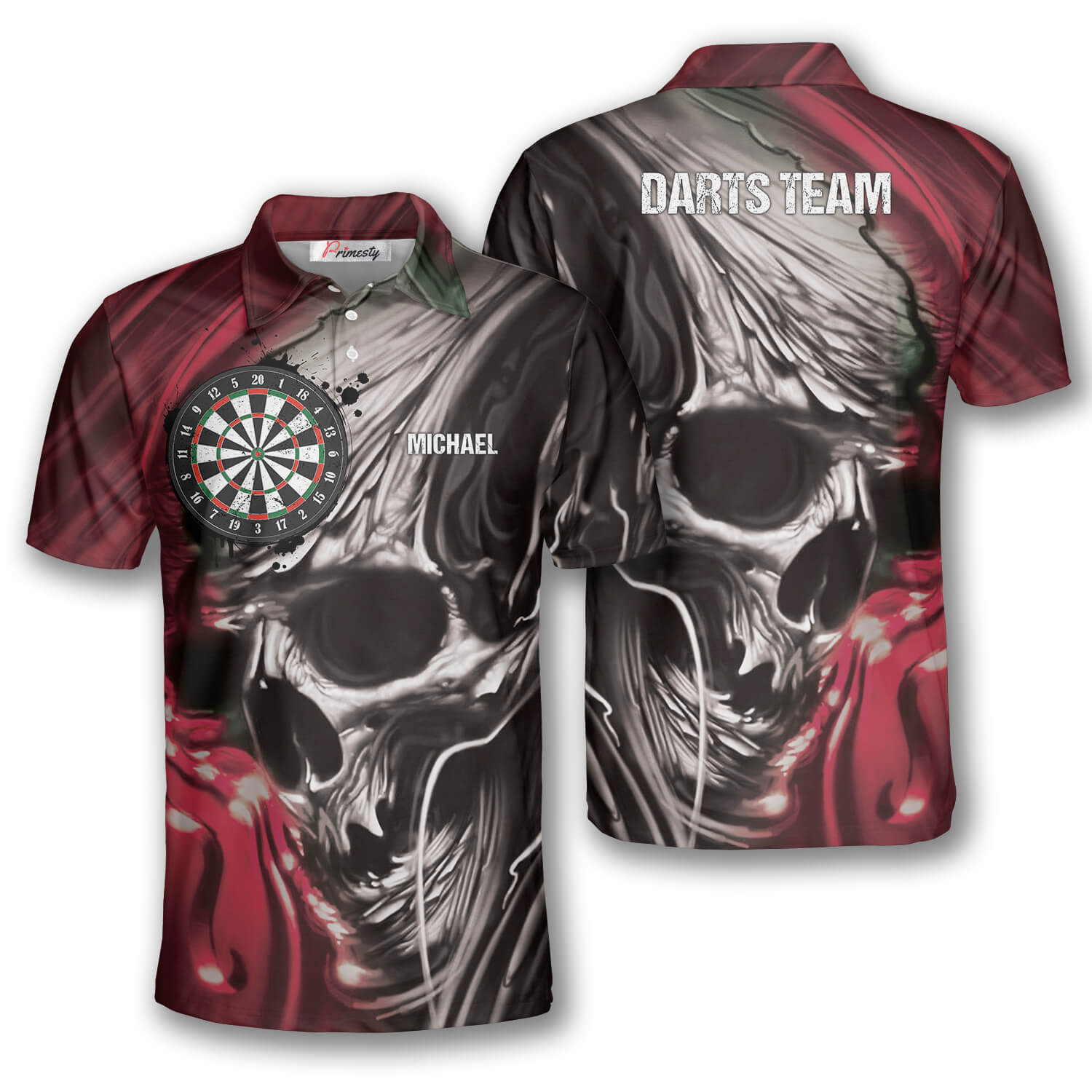 Skull BR Custom Darts Shirts for Men - Primesty